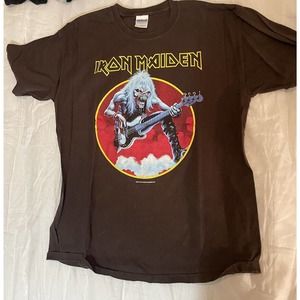 Vintage Iron Maiden Shirt 2003 Brown Rock And Roll Grunge Y2K